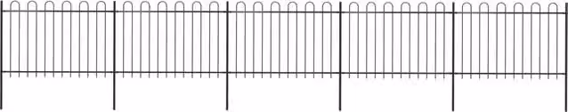 Berkfield Home Garden Hoop Top Steel Fence, Black, W: 8.5 m, H: 1.2 m
