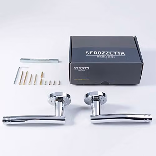 Loops Pair Round Bar Handle with Arch and Concealed Fix Round Rose in Polished Chrome – 2