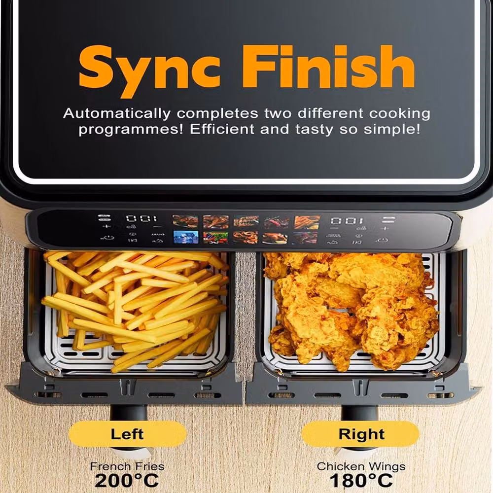 Ventryn 10L Dual Zone Digital Air Fryer Oven in Black – 6