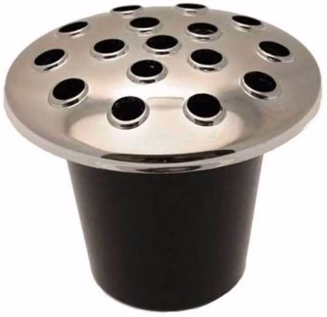 KDMD Black Grave Vase Liner with Silver Lid, 5 Pack – 1