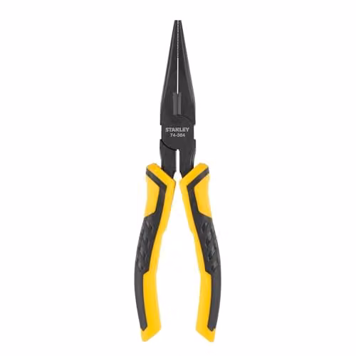 Stanley Control Grip Long Nose Pliers in Yellow and Black, 200 mm – 1