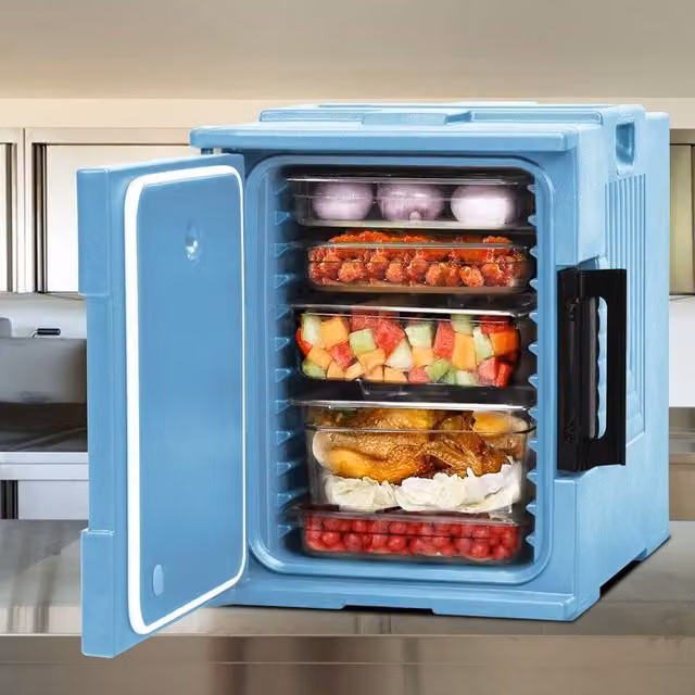 Costway Food Thermal Box Container with Handle, Blue