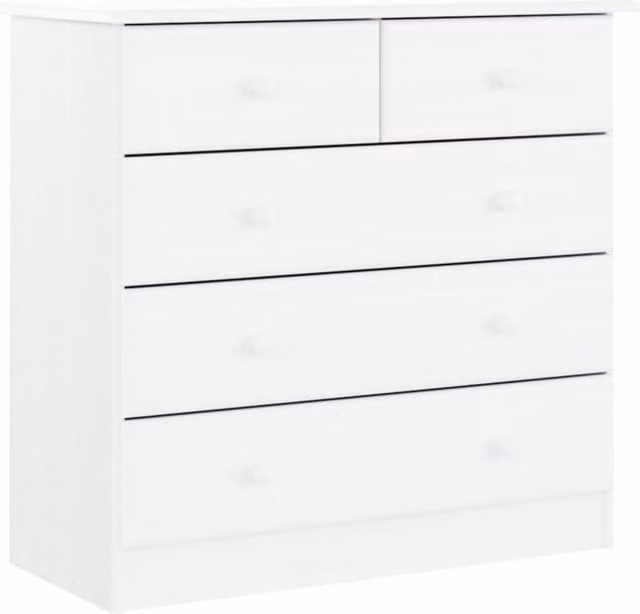 Berkfield Home ALTA Chest of Drawers in White Solid Wood Pine, W: 77 cm, D: 35 cm, H: 73 cm – 1