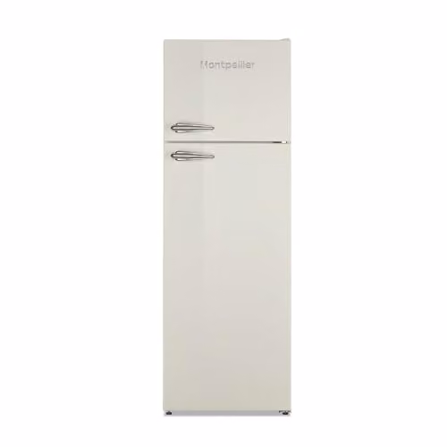 Montpellier MAB346EC Retro Top Mount Fridge Freezer, Beige, 312l, W/D/H: 59.8 x 59.5 x 175 cm