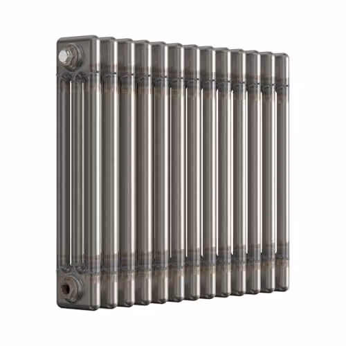 Lux Heat Horizontal 3 Column Traditional Steel Radiator in Silver Grey, H: 50 cm, W: 60.5 cm – 2