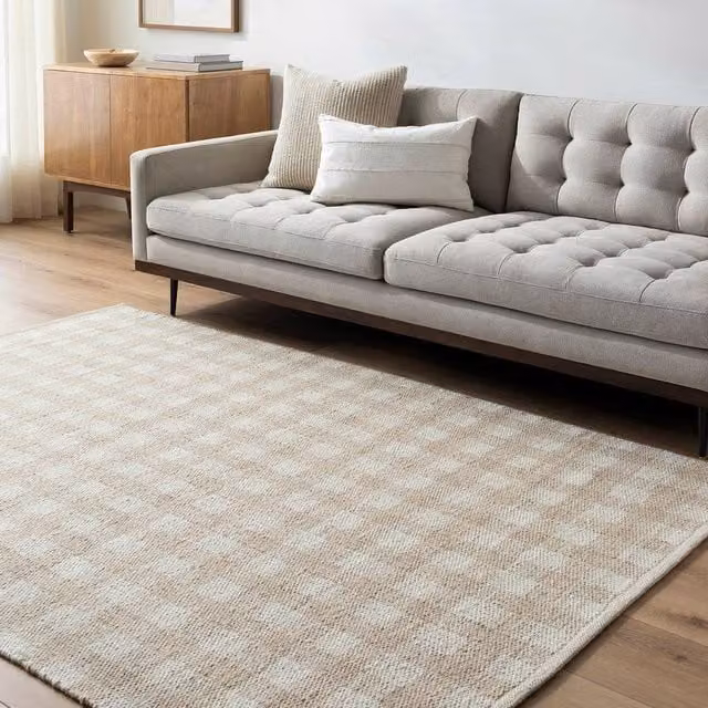 Livabliss Mardin Hand Woven Wool Cottage Living Bedroom Rug in Beige, W: 150 cm, D: 230 cm