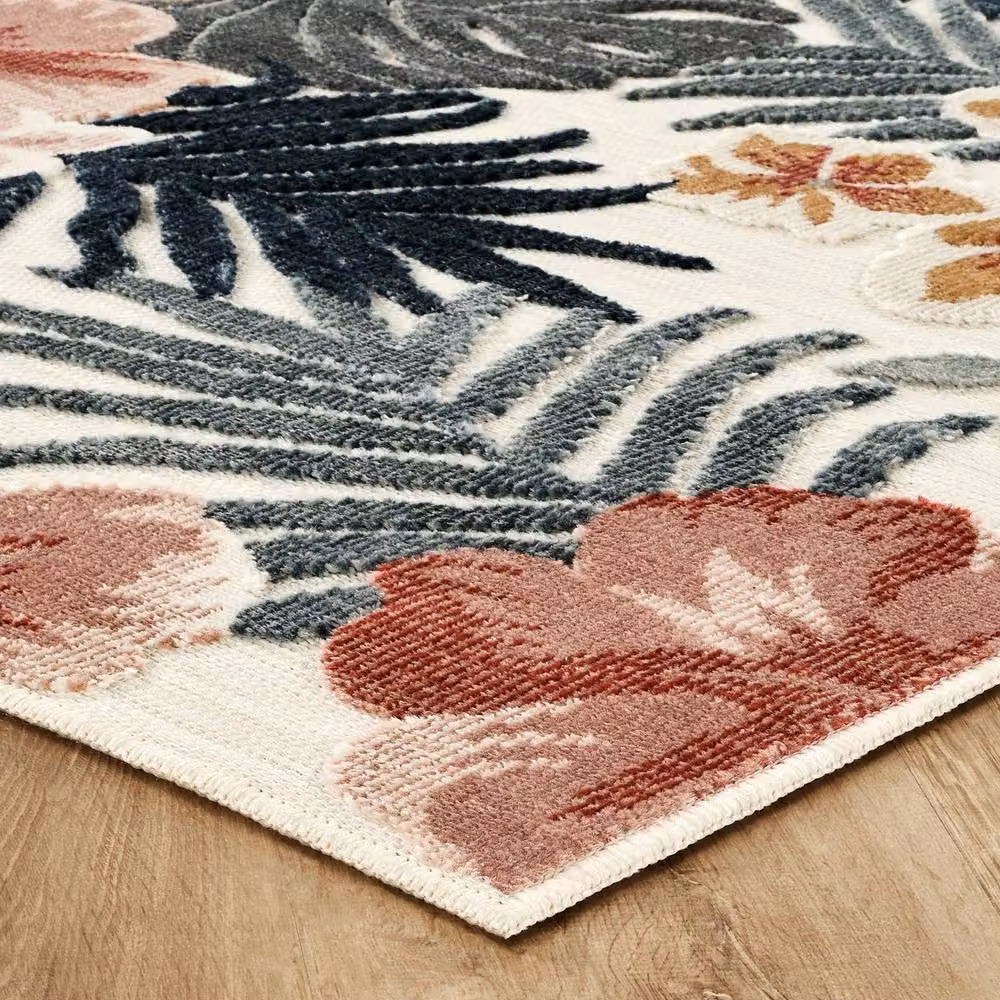 Desire Rugs Gardenia Floral Indoor Outdoor Area Rug, Beige and Multicolour, W/D: 80 x 50 cm – 4