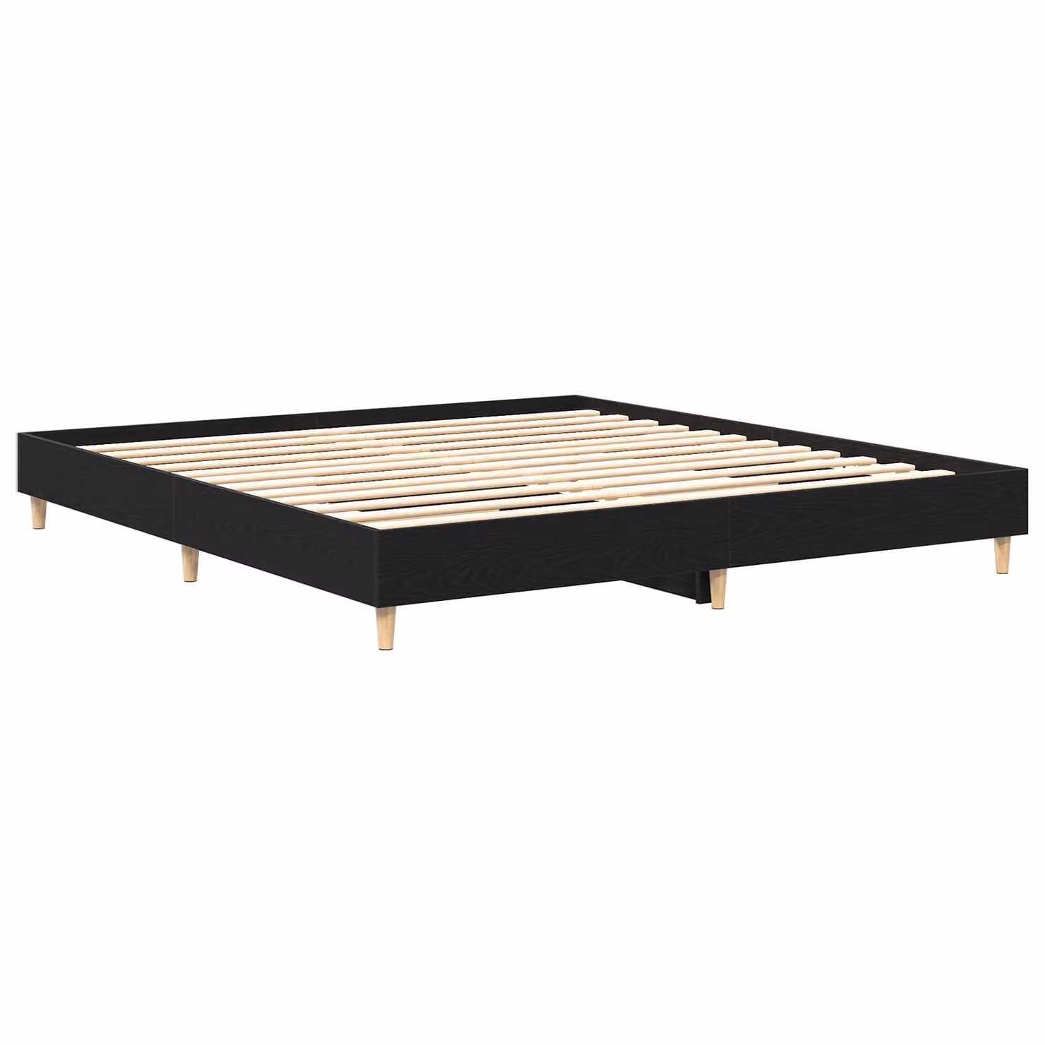 Berkfield Home Modern Black Oak Bed Frame, W/D/H: 200 x 200 cm – 2
