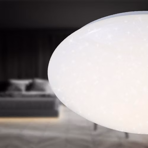 Briloner Classic LED Ceiling Light with Star Effect, White, W/D/H: 28 x 28 x 9.5 cm – 4