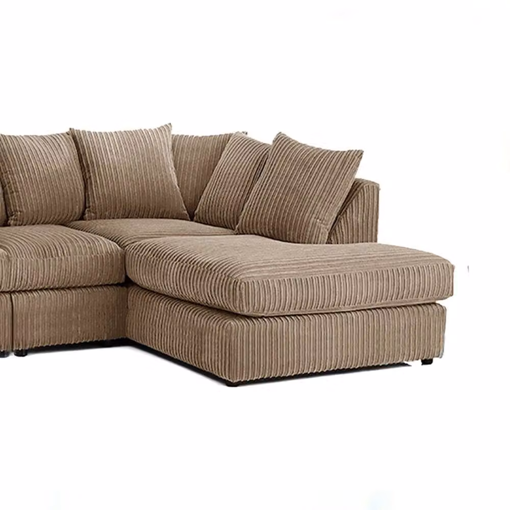 Snug Furniture Birmingham Ltd Luxury Jumbo Cord Extra Large Right Hand Corner Sofa in Light Beige – 2