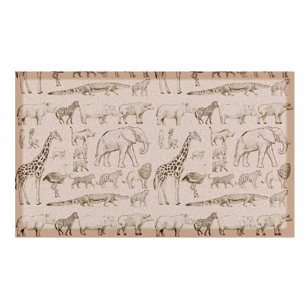 Artsy Mats Elephant Vintage Pattern Indoor and Outdoor Doormat, Beige, W: 70 cm, D: 40 cm – 2