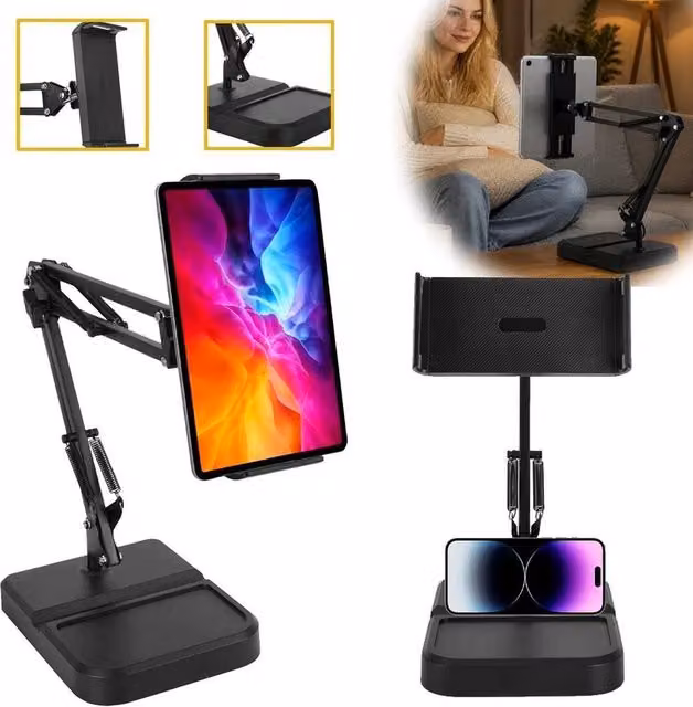 PAWNORA 360-Degree Foldable Phone and Tablet Stand in Black – 1