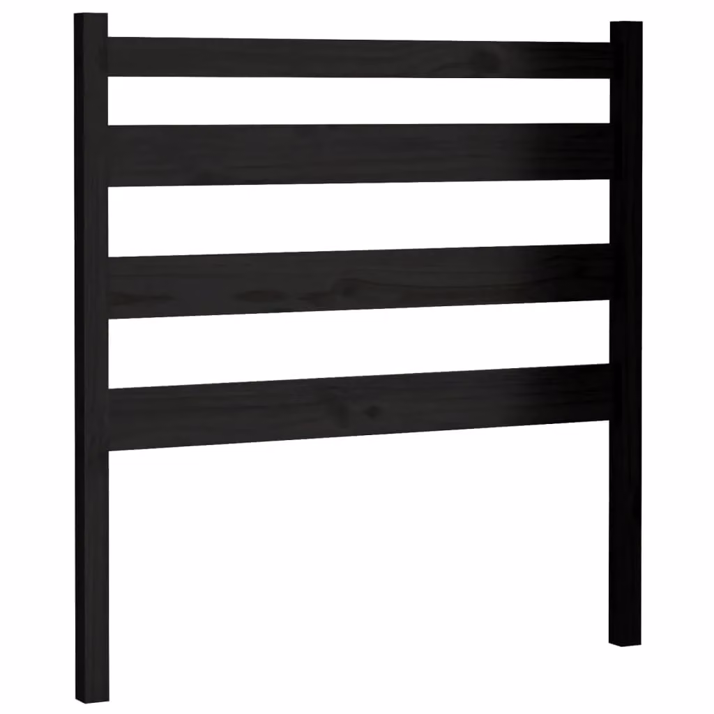 Berkfield Home Black Rustic Solid Pine Wood Bed Headboard W/D/H: 96 x 4 x 100 cm – 2