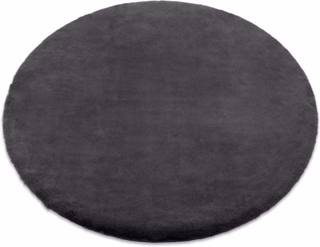 RugsX Bunny Rug in Grey and Multicolour Faux Fur, Diameter: 160 cm – 1