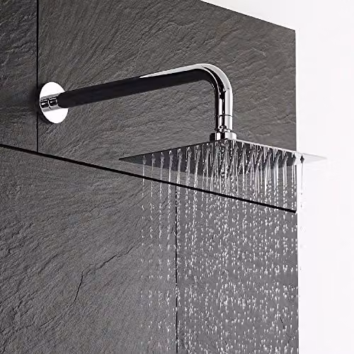 Hudson Reed A3088 Modern Slim Square Fixed Stainless Steel Overhead Shower Head, Chrome – 2