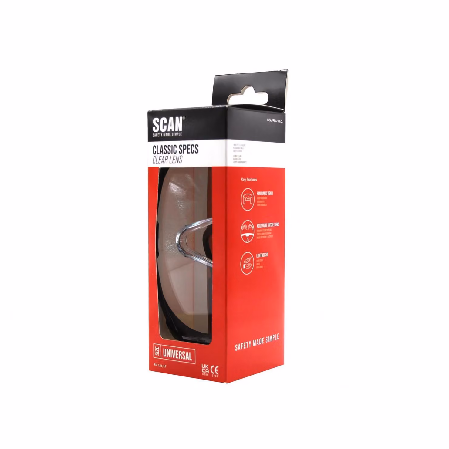 Scan Classic Clear Plastic Safety Glasses – 2