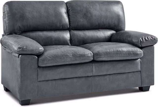 Bravich LTD Oxford Modern 1 Seater Faux Leather Sofa in Grey