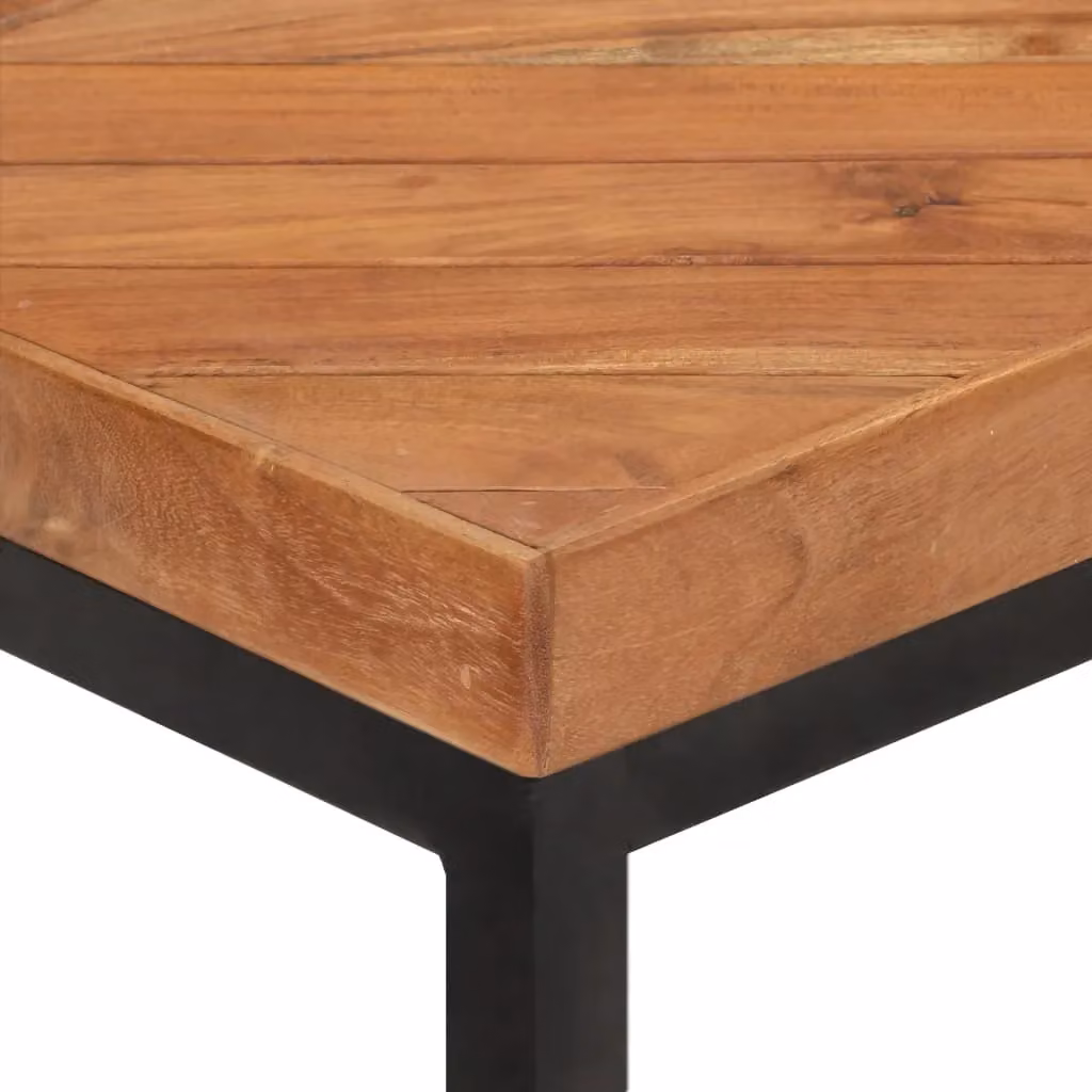 Berkfield Home Industrial Rectangular Dining Table in Brown and Black with Acacia and Mango Wood, W/D/H: 120 x 60 x 76 cm – 4