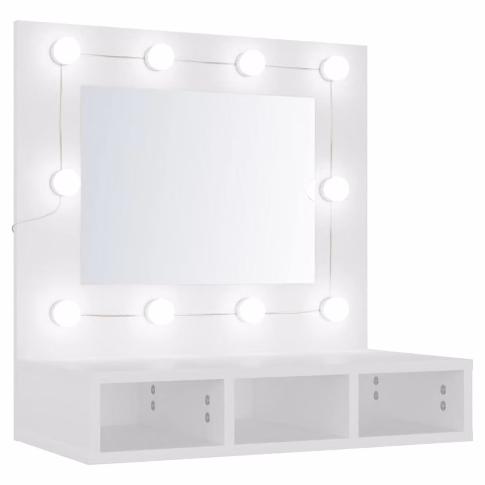 Berkfield Home White Modern Wall Mounted Mirror Cabinet with Integrated LED Lighting, W: 60 cm, D: 31.5 cm, H: 62 cm – 2
