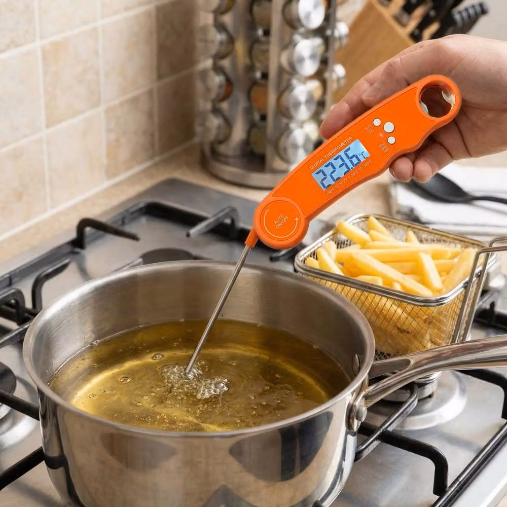 Alivio BBQ Digital Meat Thermometer with Instant LCD Display and Bottle Opener in Orange – 5