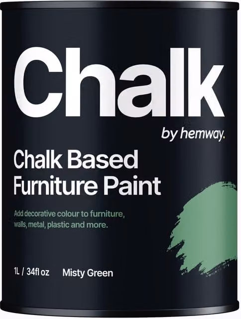 Hemway Chalk Based Furniture Paint in Flat Matt Misty Green, 1L