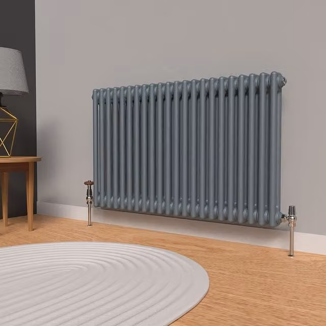 Lux Heat Horizontal Column Radiator in Slate Grey, W: 101 cm, H: 60 cm