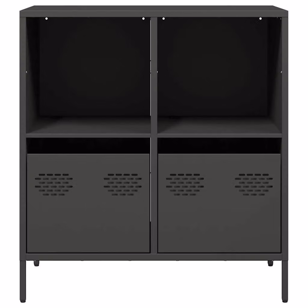 Berkfield Home Black Matt Metal Sideboard W/D/H: 68 x 39 x 73.5 cm – 3