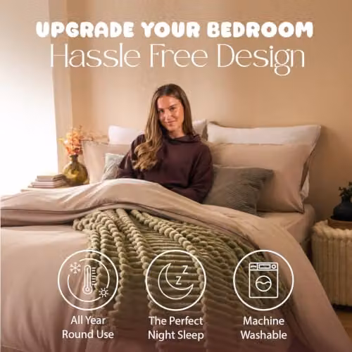 OHS Microfibre Duvet Cover and Pillowcase Set with Piped Edge in Black and Beige, 220 x 220 cm – 2