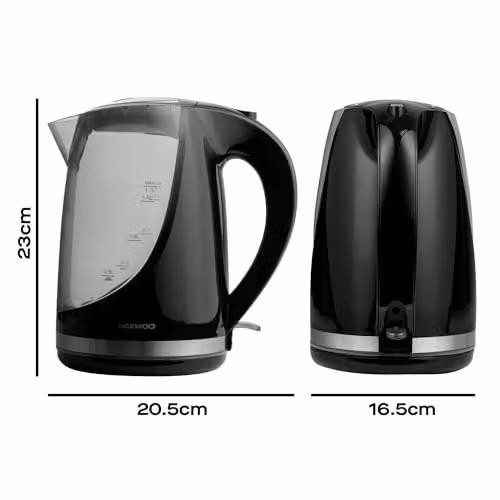 Daewoo LED Colour Changing Glass and Stainless Steel Kettle with 1.7 l Capacity, Black – 5