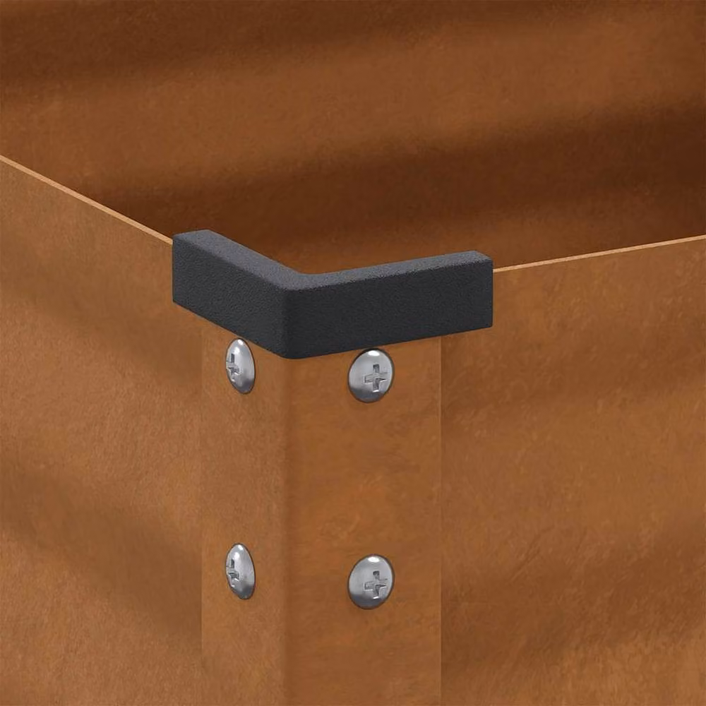 Berkfield Home Brown Weathering Steel Garden Planter Tub W/D/H: 100 x 41 x 90 cm – 4