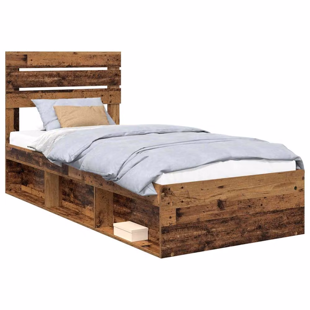 Berkfield Home Solid Pine Wood Bed Frame with Headboard and Drawers, Brown, W: 75 cm, L: 190 cm – 2
