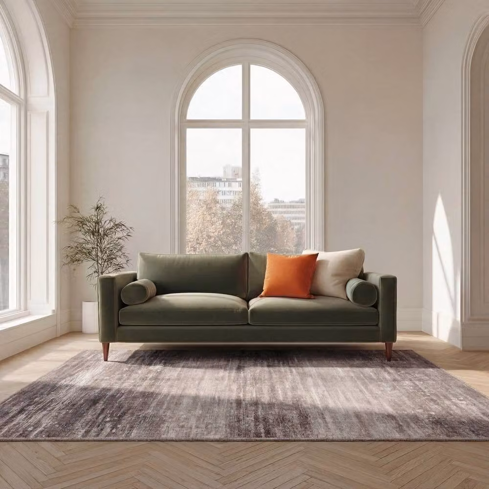 Kukoon Abstract Scandinavian Machine Washable Area Rug in Brown and Beige, W: 120 cm, L: 170 cm – 1