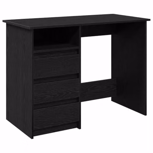vidaXL Modern Black Writing Desk in MDF with Matt Finish, W: 102 cm, D: 50 cm, H: 75 cm