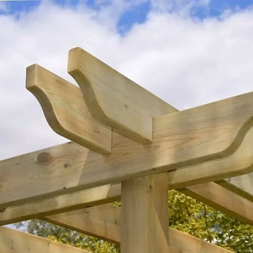 Buttercup Farm Double Wood Garden Pergola in Green, W: 240 cm, D: 180 cm, H: 270 cm – 4