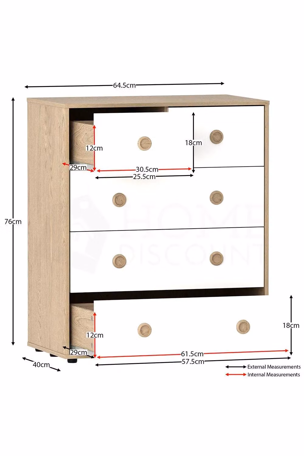 Home Discount Junior Vida Neptune 5 Drawer Chest of Drawers for Childrens Bedrooms in White – 2
