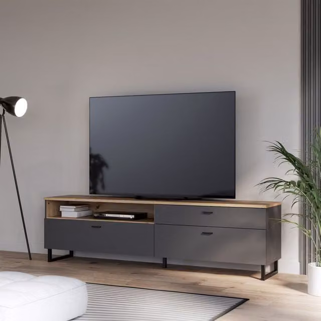 Furniture To Go Klara 2 Door TV Unit in Matt Grey