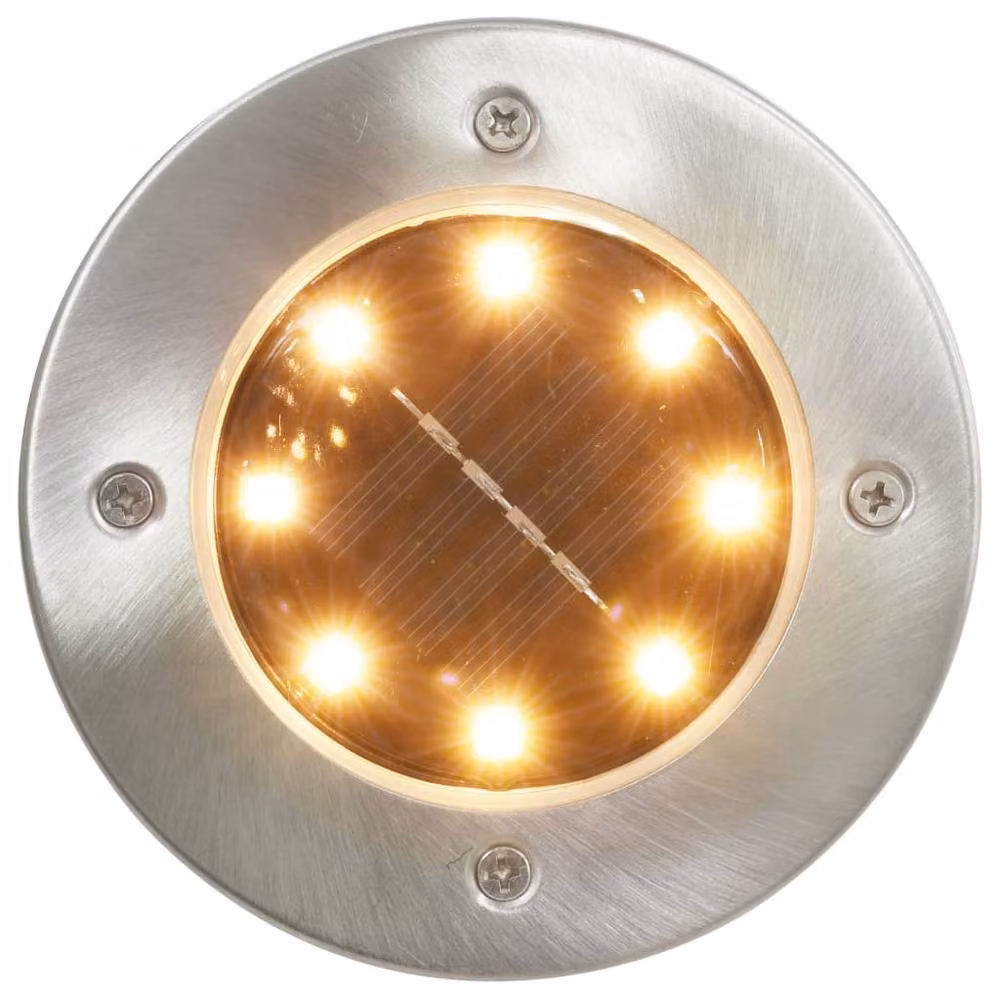 Berkfield Home Solar Ground LED Lights, 8 Pack, Warm White, Silver – 2