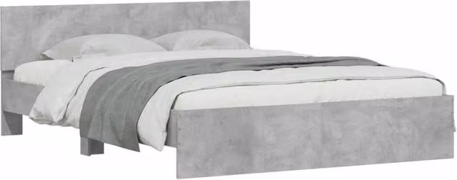 Berkfield Home Upholstered King Size Bed Frame in Grey, W/D/H: 150 x 200 x 155 cm – 1