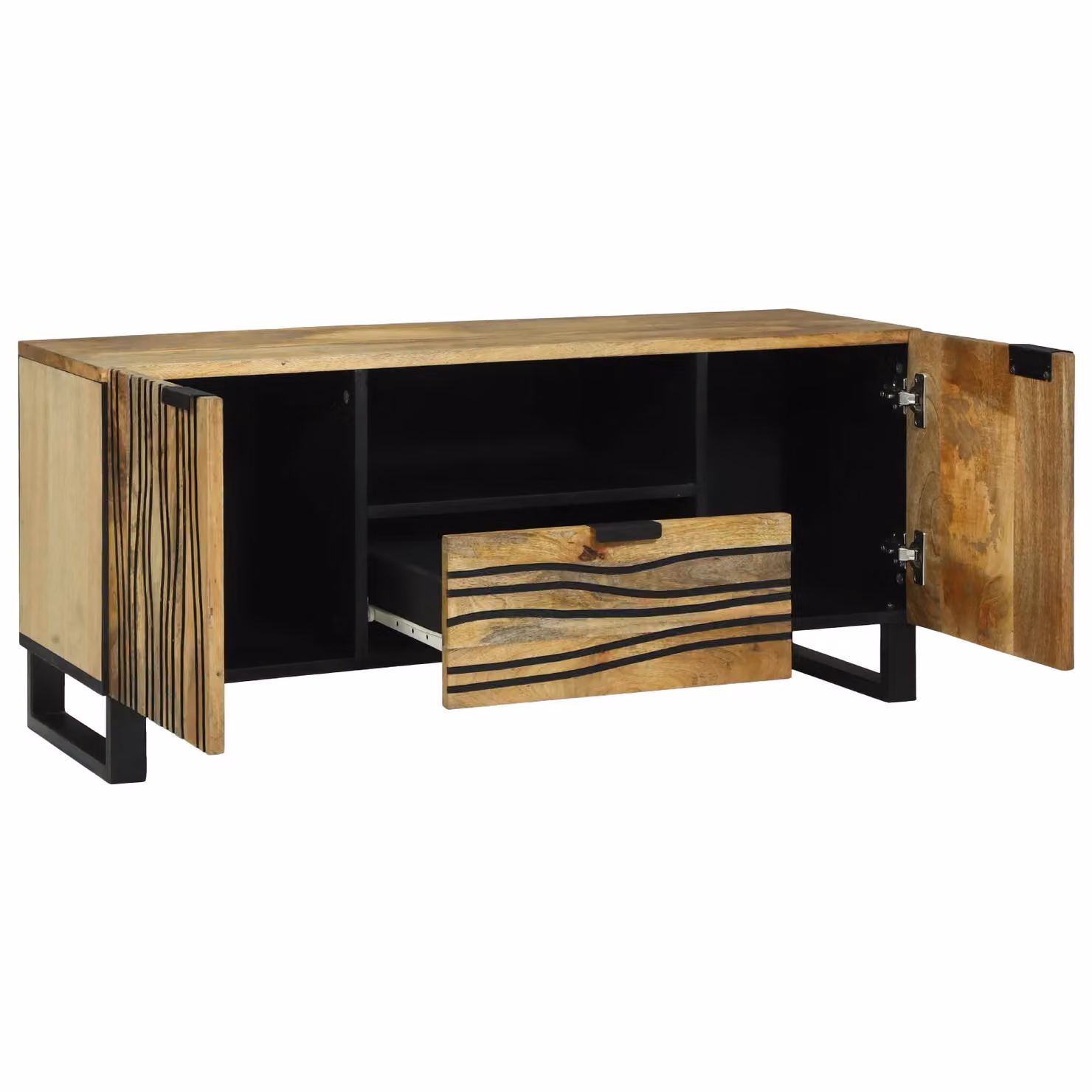 Berkfield Home Modern TV Cabinet in Brown Solid Mango Wood, W/D/H: 105 x 33.5 x 46 cm – 2