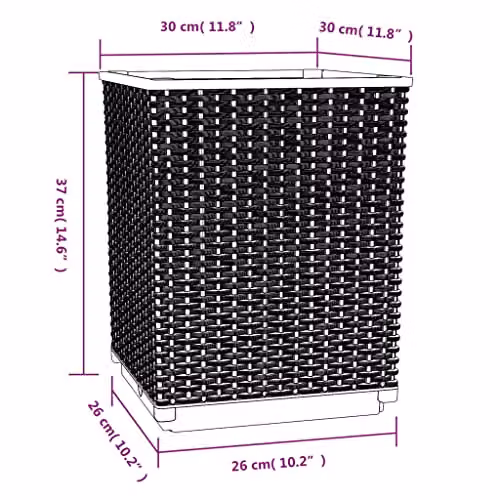 vidaXL 2-piece Black Polypropylene Planter Tub Set, W/D/H: 30 x 30 x 37 cm – 3