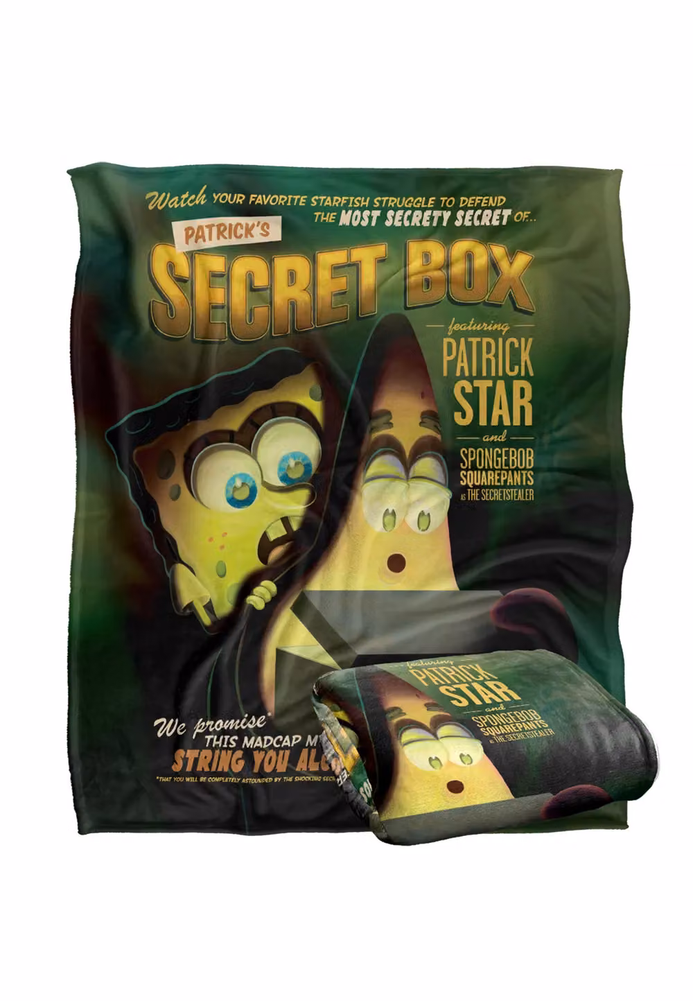 LOGOVISION Spongebob Secret Box Silky Touch Super Soft Fleece Throw Blanket, White, W: 152 cm, D: 127 cm – 7
