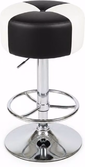 netfurniture Morasi American Diner Retro Kitchen Bar Stool with Black and White Checked Faux Leather Seat and Metal Frame – 1