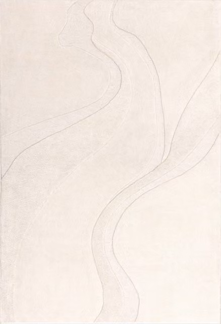 Asiatic Olsen Abstract Modern Hand-Tufted Wool Rug in Ivory and Beige