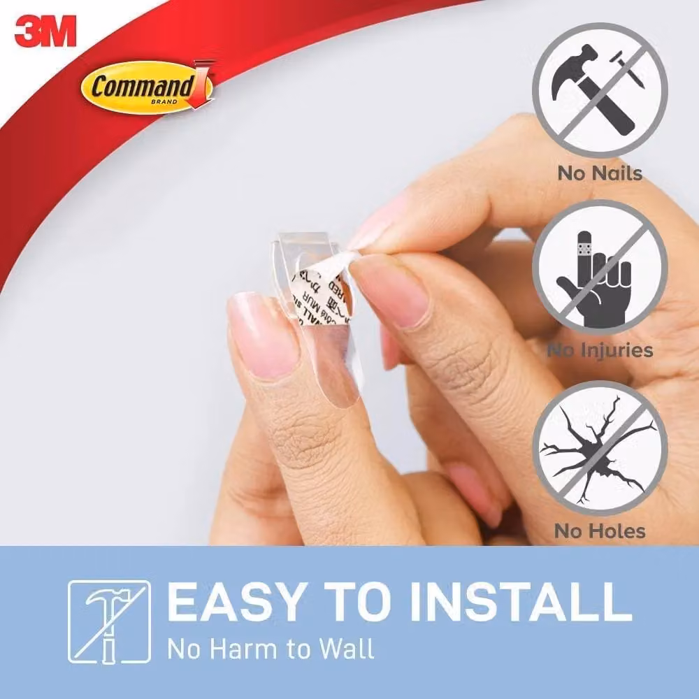 3M Command Clear Decorating Clips Value Pack in White and Transparent – 3