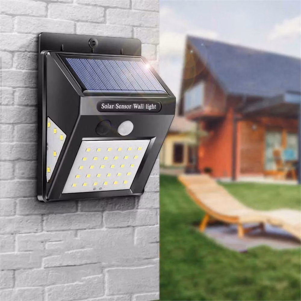 PAWNORA Solar LED Security Wall Light with PIR Motion Sensor in Black – 5