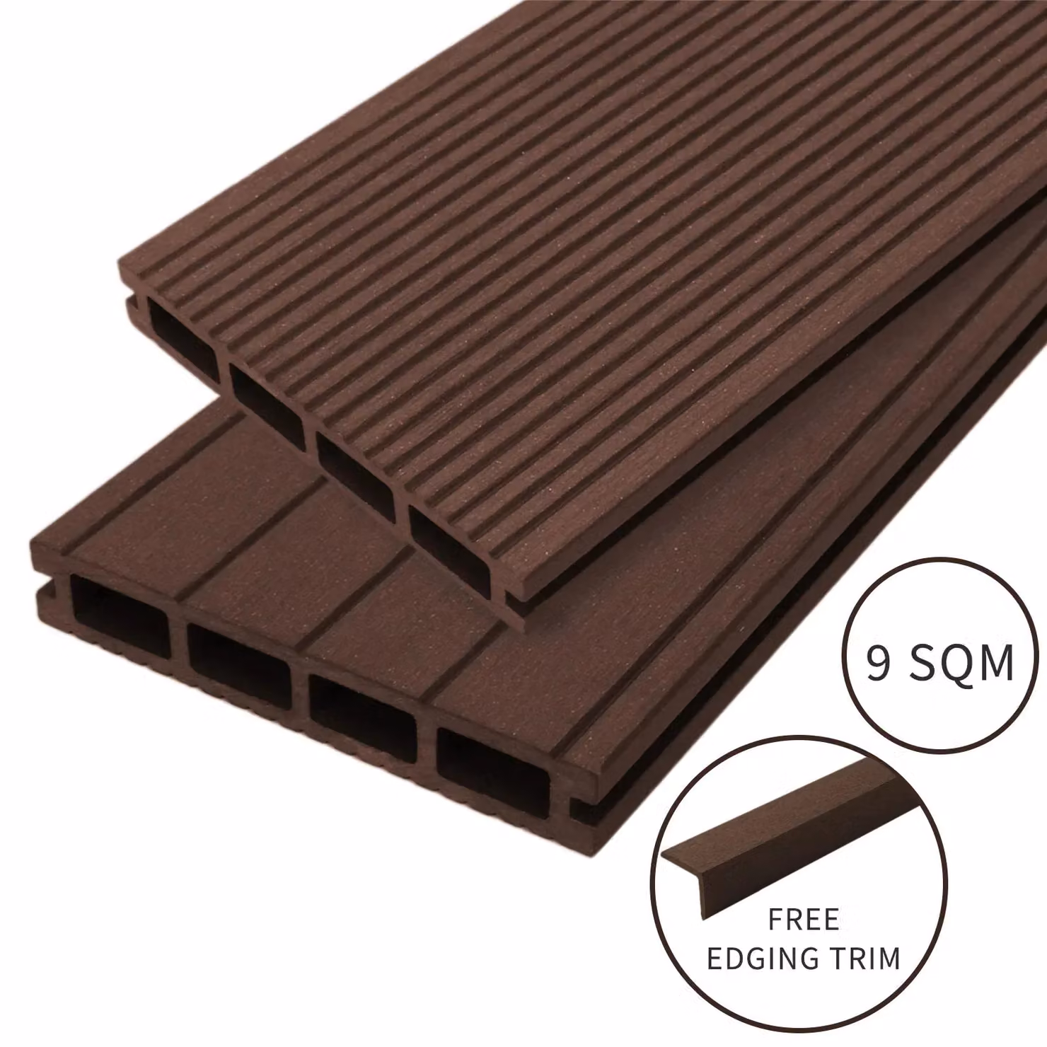 Monstershop Jardí Composite Decking Pack in Conker Brown, 9 SQM – 2