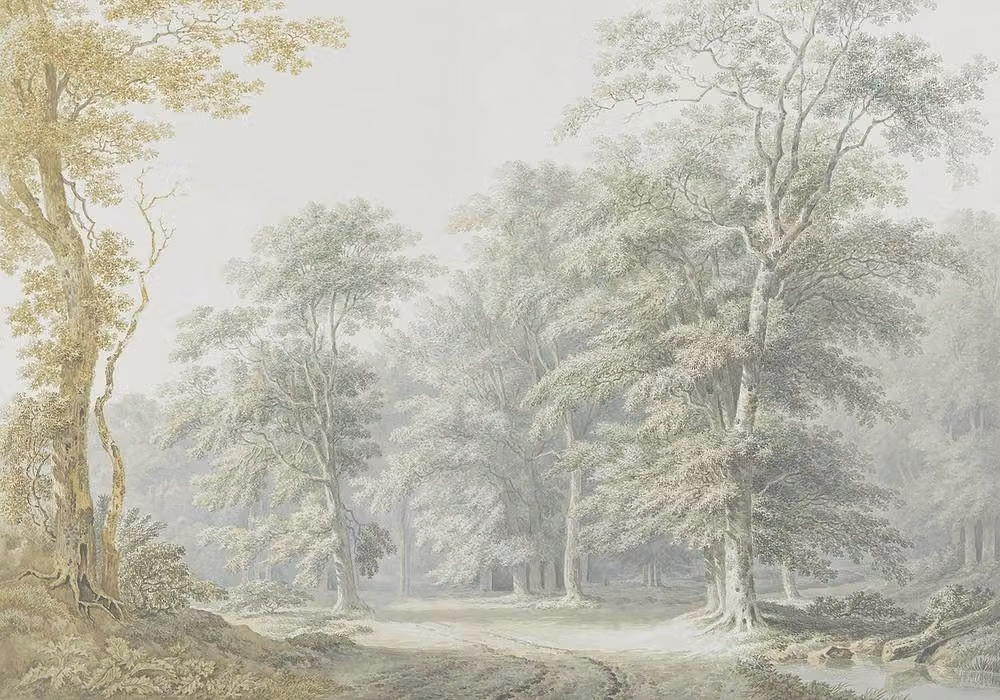 Superfresco Easy Stately Woodland Green and Ochre Print Wall Mural W: 300 cm, H: 280 cm – 2