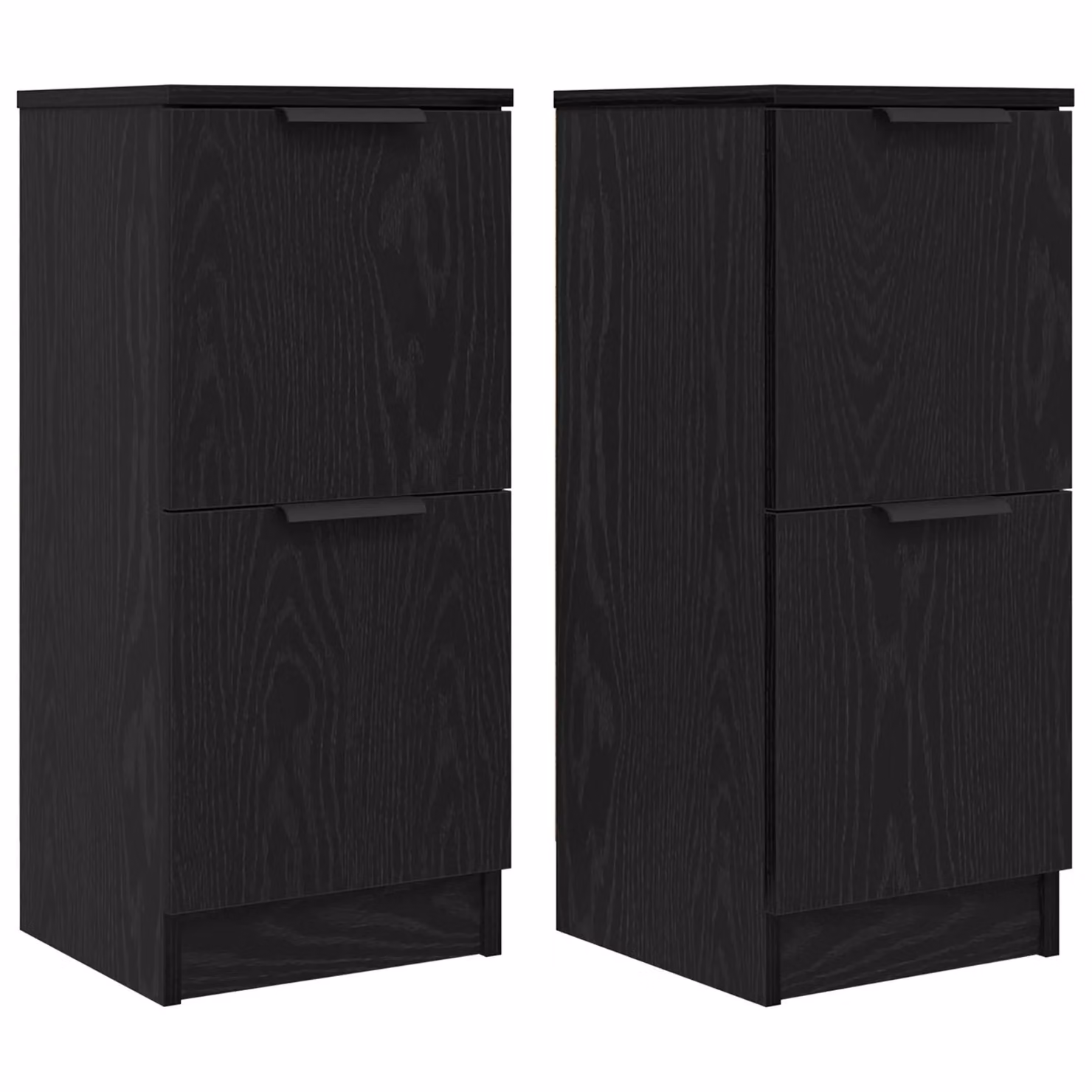 Berkfield Home Set of 2 Modern Black Oak Sideboards in Engineered Wood, W/D/H: 30 x 30 x 70 cm – 2