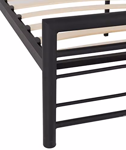 Seconique Kelly Black Metal King Size Bed Frame W/D/H: 180 x 160 x 209.5 cm – 8