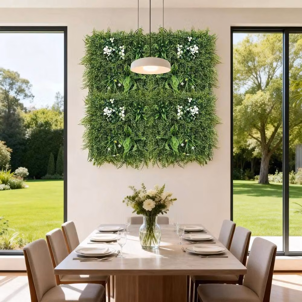 VOGREX Artificial Boxwood Topiary Plant Wall Mats, Green, W/D/H: 50 x 50 x 50 cm – 4